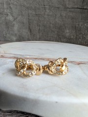 Vintage Christian Dior Gold-Tone Knotted Rope Clip-On Earrings