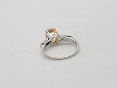 Vintage 1940s $5000 2.30ct Natural Yellow Sapphire VS G Diamond Platinum Ring