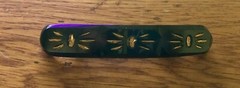 Vintage 3 x .5 Inches Bakelite Black/Gold Pin