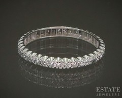 Vintage Platinum Single Cut Natural .16ctw Diamond Eternity Band 1.8g p22778