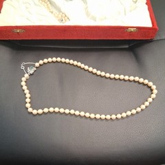 Vintage Orquidea Majorca man made Pearl & Sterling Silver Jewelry Set Velvet Box