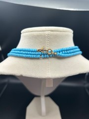 VINTAGE HATTIE CARNEGIE NECKLACE SKY BLUE SEED BEADS CAN BE TRIPLED SIGNED