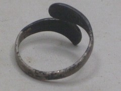 vintage 925 sterling silver Siam adjustable ring engraved band Goddess jewelry
