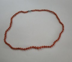 Antique Hand Knotted Red Coral Necklace