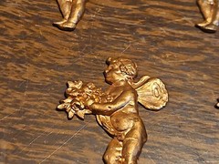 Lot Of 10 Cherub W Boquet France Vintage 60s Brass Stampings Findings Jewelry
