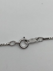 Sterling 925 Silver Vintage Southwest Estate Box Necklace 18”in 2.5gram .75mm