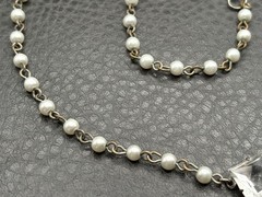 Vintage Art Deco Pearl & Purple Glass Pendant Necklace 925 Silver Clasp READ