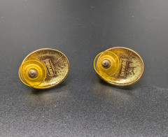 Vintage MARVELLA Gold Tone Rhinestone & Faux Pearl Cabochon Pierced Earrings