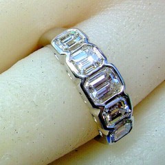 Original EARTH MINED DIAMOND Deco Wedding Band 2 CARAT PLATINUM Engagement Ring