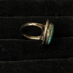 Lot of 5 Vintage Silver Turquoise Rings Size 5-5.5