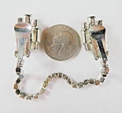 Vintage Signed WEISS Rhinestone Sweater Guard Clip Prong Set Clear Stones