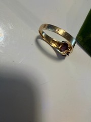 Vintage SOLID 14KT Gold Stamped Red Star Sapphire Size 10 Ring 4.27g NOS NOI!