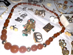 Antique Vtg Estate Jewelry Lot Rings Florenza 925 Gems Sandor Bohemian Garnets