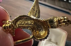 VTG Marvella Estate Hummingbird Brooch Pin Gold Tone Rhinestone Enamel w/ Box