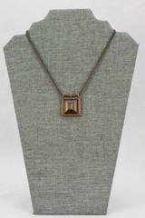 Copper Necklace, Copper Tone Glass Inset, 35gr
