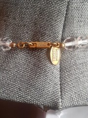 Miriam Haskell gold confetti lucite & clear fauceted glass Bead Necklace