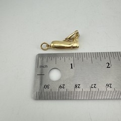 Vintage 14K Gold Cowboy Boot Charm Pendant Articulated Stirrup 1.1” 5.3g