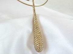 Dallas Prince Gold on Sterling Silver Modernist Marcasite Pendant Necklace
