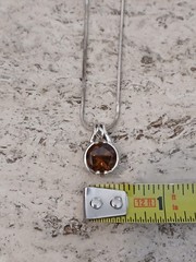 Smoky Quartz 925 Pendant Necklace 18″ Chain