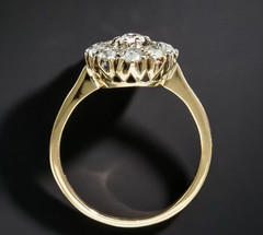 Art Deco Antique 3.50 Ct White Diamond Vintage Wedding Ring 14K Yellow Gold FN
