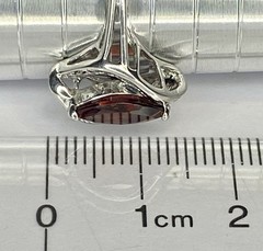 Vintage RJ Sterling Silver 1.00 Ct Marquise Cut Red Garnet Ring Size 10
