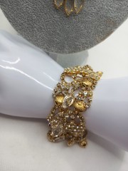 VINTAGE JULIANA? GOLD TONE WATERFALL NECKLACE BRACELET DEMI PARURE