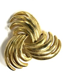 Vintage Unbranded Goldtone Spiral Pinwheel Flower Brooch/Pin