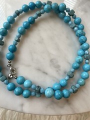 Vintage Carol Lee Carolee Faux Turquoise Strand Necklace Bead