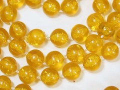 Vintage Necklace Lot Beaded Lucite + Tribal 23-26″ Yellow Butterscotch D1887