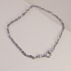 7″, 2mm, Vintage Milor sterling silver bracelet, Singapore chain bracelet