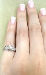 Vintage 18k White Gold Engagement Ring 1.03ct. Natural Old Euro Cut Diamond