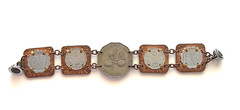 Vintage 7″ Copper Charm Bracelet Foreign Coins Tonga, Israel, Somalia 1970-80’s