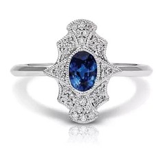 2Ct Art Deco Style Lab Created Diamond Engagement Wedding 14K White Gold FN Ring