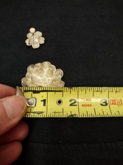 Vintage Brooch and Earrings Set Spun Wire Lotus French Twist Back