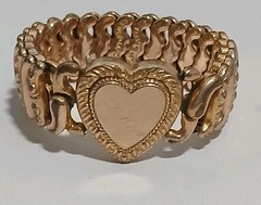Vintage American Queen Pitman Keeler Heart Expansion Bracelet Sweetheart