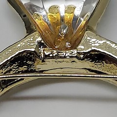Vintage AJC Faux Diamond & Rhinestone Ring Brooch