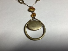 Lauren Conrad LC Orange Oval Cabuchons Gold Tone Earrings & Necklace Set Vtg FS