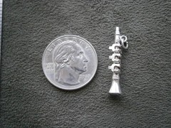 JMS Soprano Saxophone Musical Instrument Vtg Sterling Silver Charm Pendant 1.6g