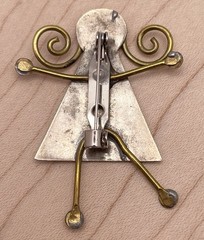 Metal Modern Art Silver Tone Gold Tone Girl Child Brooch