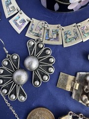 Vintage Jewelry Lot Mexico Alpaca Boho Ethnic Tribal Runway 30 Pc Bracelet Nlace
