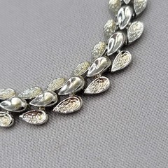 Vintage Coro Silver tone Panel Bracelet Safety Chain 6.75″