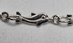 Vintage 925 Italy Sterling Silver Dolphin Link Bracelet/Anklet 8.5″
