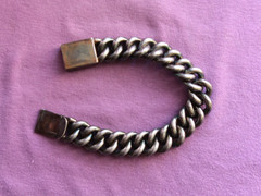 Vtg Sterling Silver Chain Curb Link Bracelet 116.8 g 7.75″ L 5/8″ wide