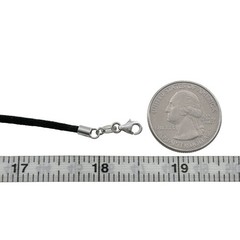Vintage Sterling Silver 925 Black Corded Necklace 17.5″-18.5″
