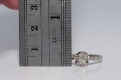 Antique Circa 1920s Art Deco 18k Gold Natural Old Cut Diamond Solitaire Ring