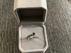 Vintage Sterling Silver Double Stone Ring Size 5