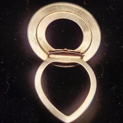 Lieba USA Scarf Shoe Money Clip Textured Open Circle Silver Tone Modern VTG 90’s