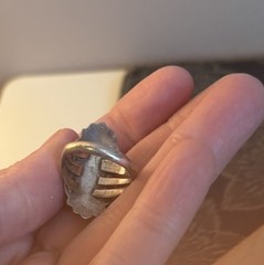 Vintage Silver Size 8 Malachite Ring