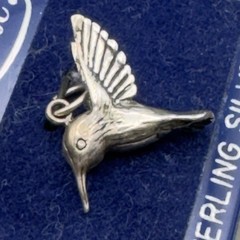 Jezlaine Sterling Hummingbird Charm Pendant Vintage Solid 925 Bird Jewelry