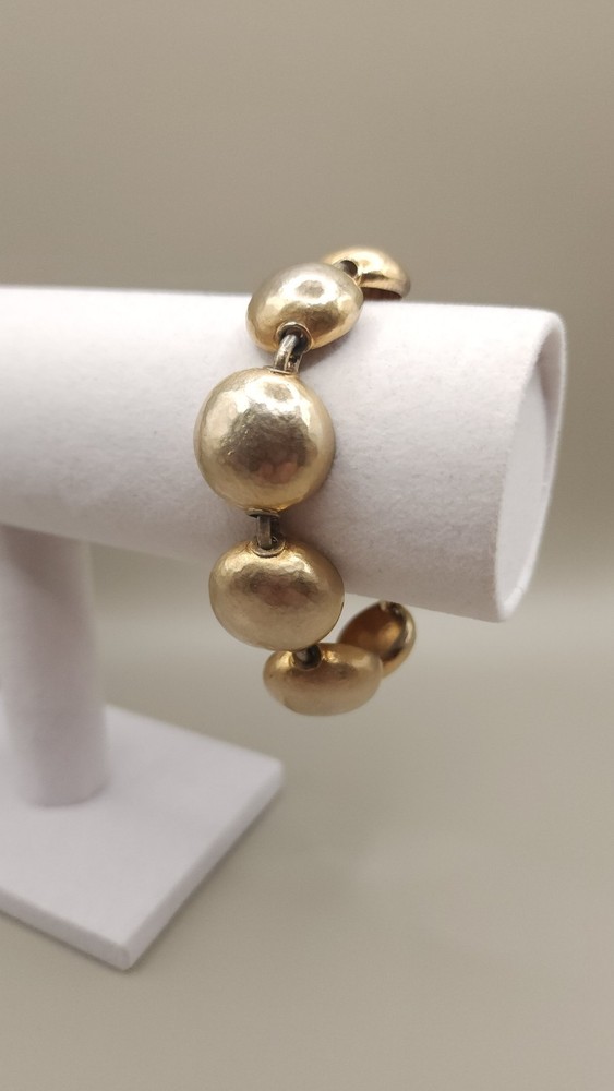 Vintage Vanity Les Bernard Gold Dome Link Bracelet Heavy 1.7oz Chunky 7.25″